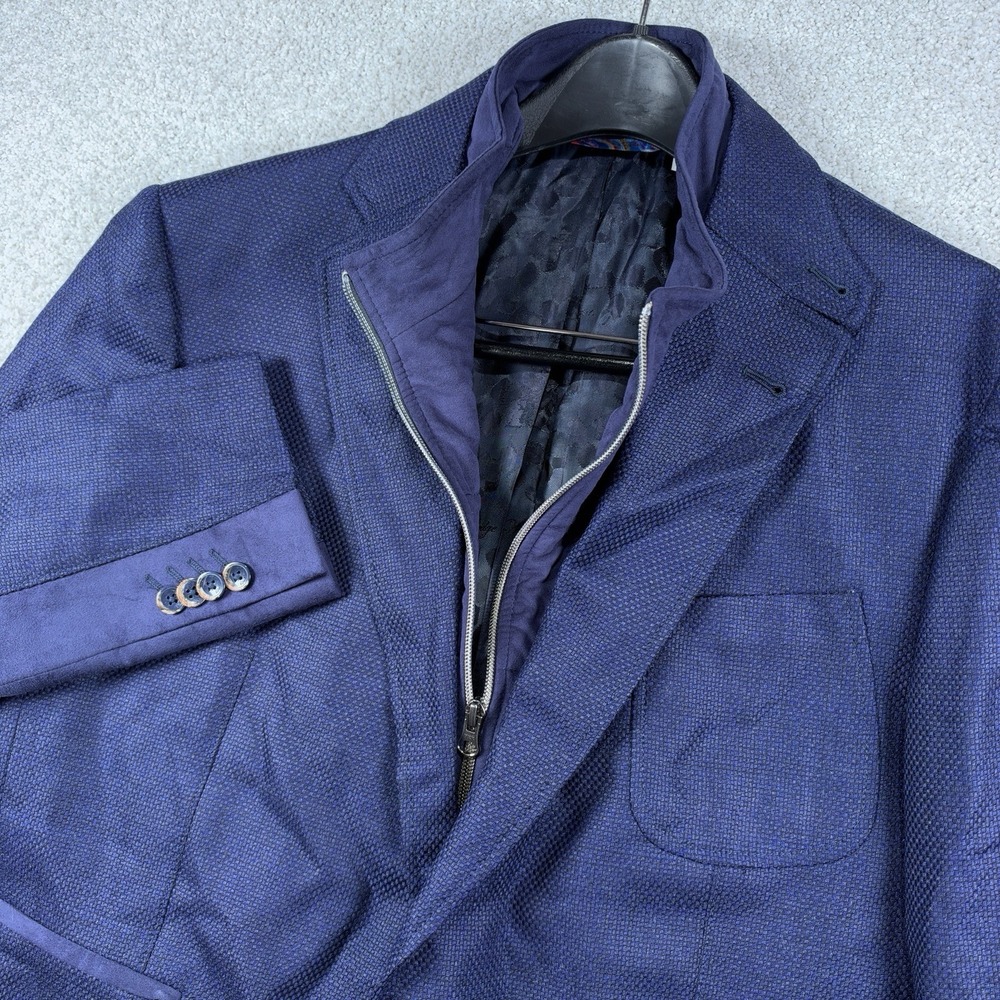 NEW ROBERT GRAHAM  DOWNHILL SPORT COAT Navy Blue Size 46 Wool Cashmere
